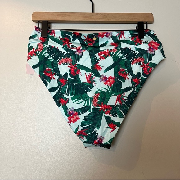 NWT Victoria's Secret High-Waist Cheeky Tropical Floral Print Bikini Bottoms L - Picture 2 of 8